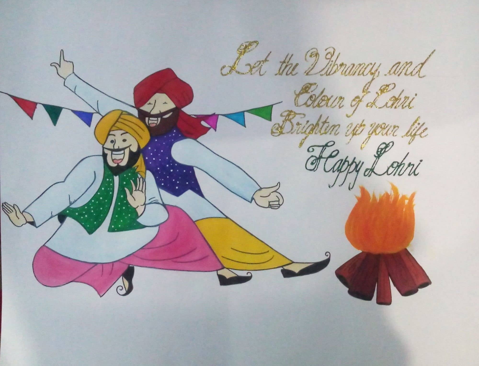 Happy Lohri Images for Drawing